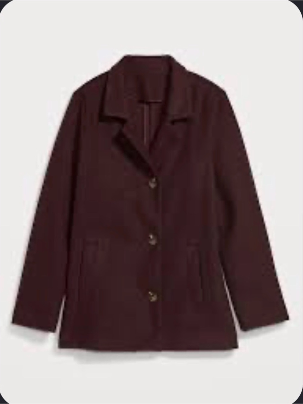 NWT Old Navy Dark Burgundy Button-Front Blazer Jacket